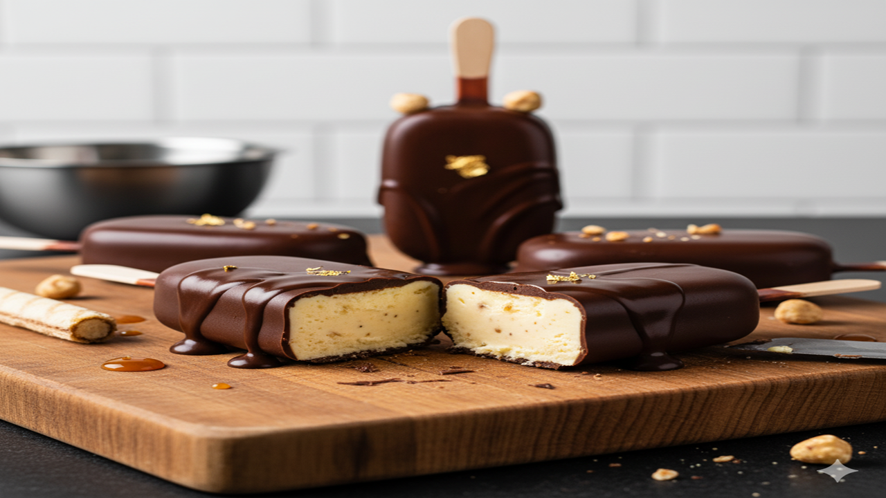 Image de glaces en trompe l'œil façon Dubaï. La réalisation de ce trompe l'œil vous est proposé lors d'un atelier de cours de pâtisserie dispensé par Le Fouet Enchanté.